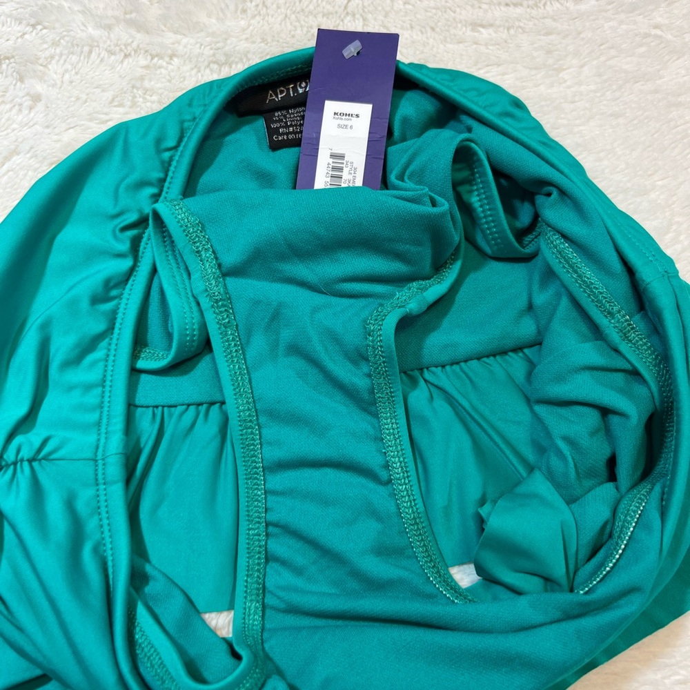 Apt 9 Emerald Green Ruffled Hem Swim Skirt Size 6 - Picture 13 of 13